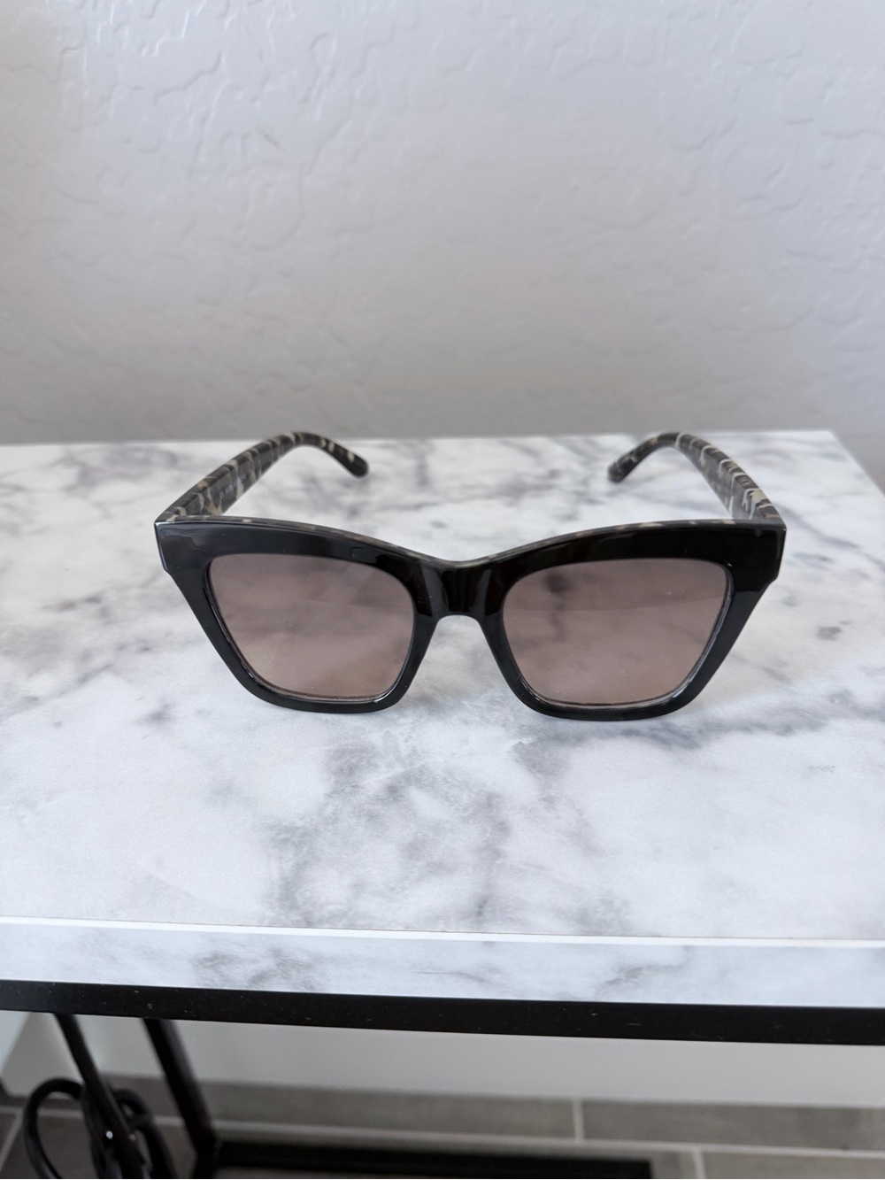 bp Black Square Sunglasses with Brown Lenses